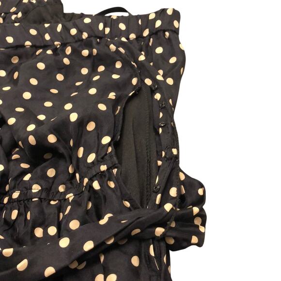 BCBG Maxazria Black Polka Dot Silk Dress XS Strapless Lined Vacation Cruise - Picture 4 of 7